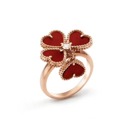 [⭐Spark]SWEET CLOVER CARNELIAN RING