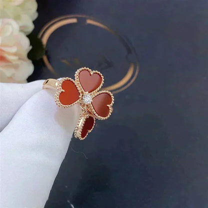 [⭐Spark]SWEET CLOVER CARNELIAN RING