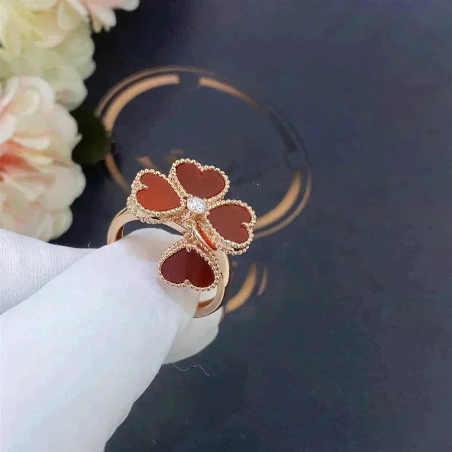 [⭐Spark]SWEET CLOVER CARNELIAN RING