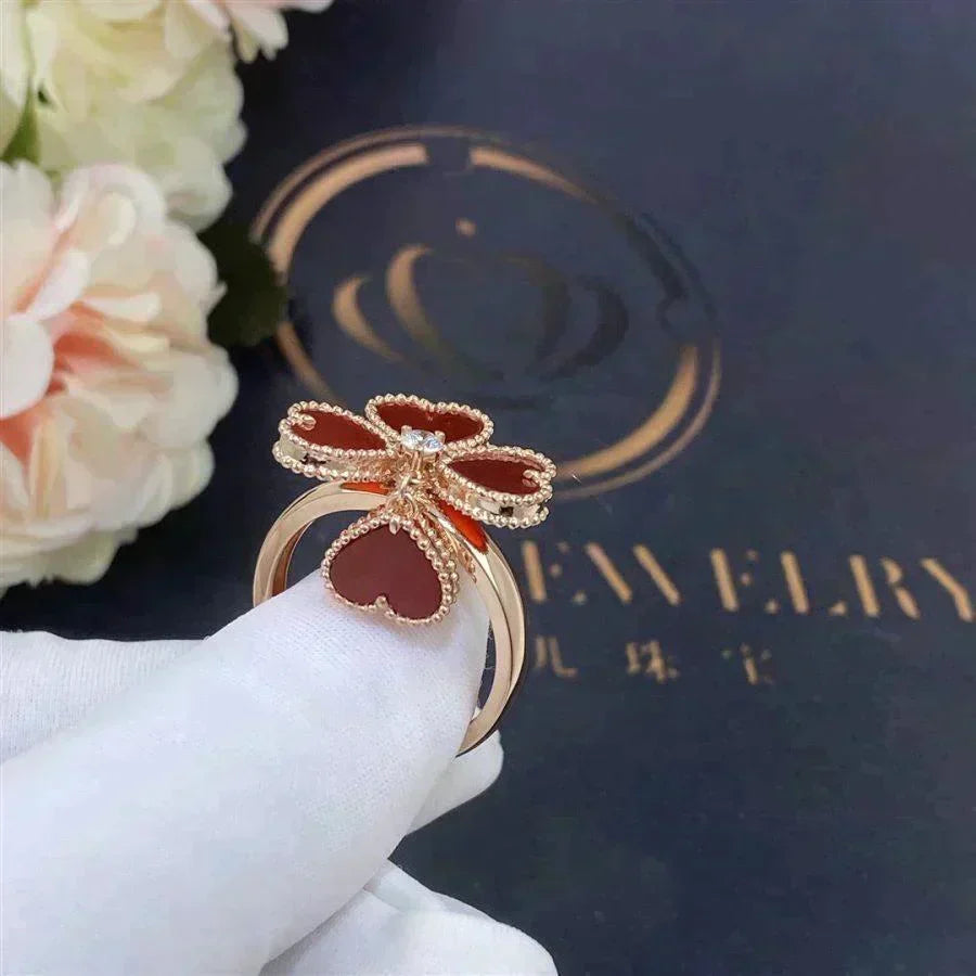 [⭐Spark]SWEET CLOVER CARNELIAN RING