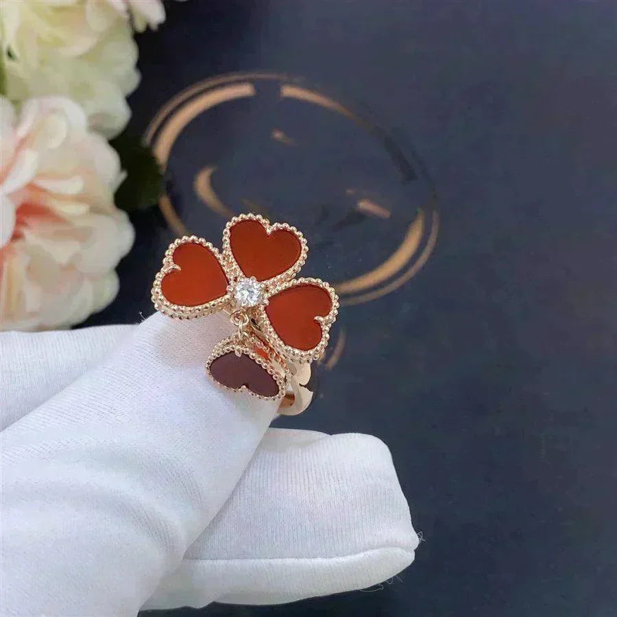 [⭐Spark]SWEET CLOVER CARNELIAN RING