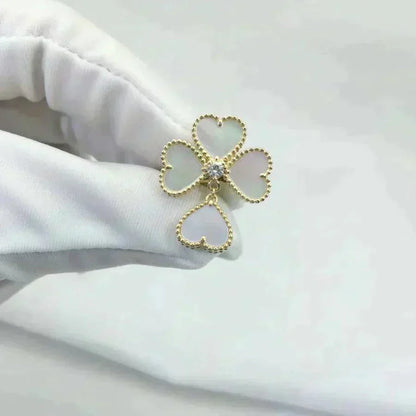 [⭐Spark]SWEET CLOVER WHITE MOP RING