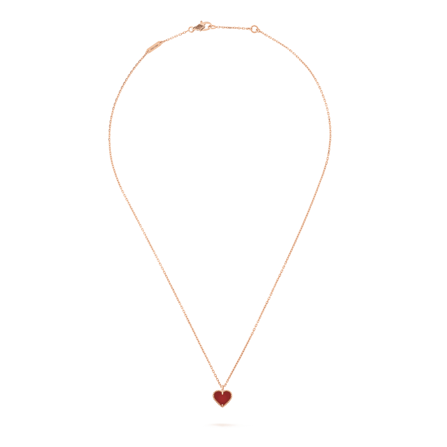 [⭐Spark]SWEET CLOVER CARNELIAN HEART NECKLACE