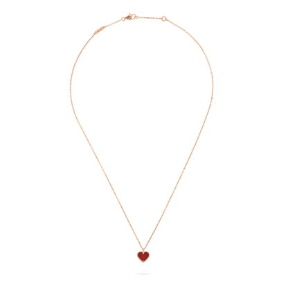 [⭐Spark]SWEET CLOVER CARNELIAN HEART NECKLACE