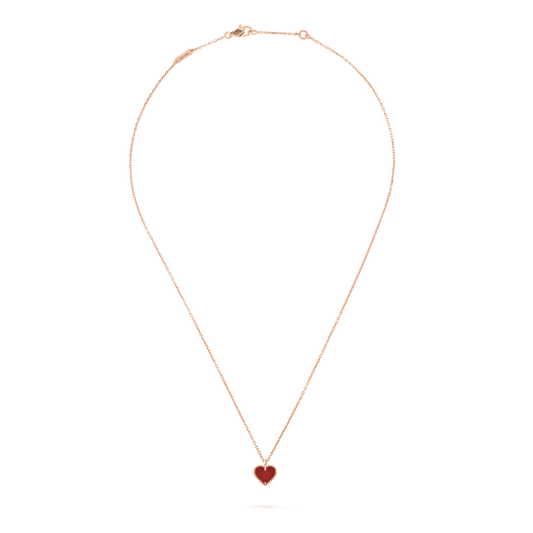 [⭐Spark]SWEET CLOVER CARNELIAN HEART NECKLACE