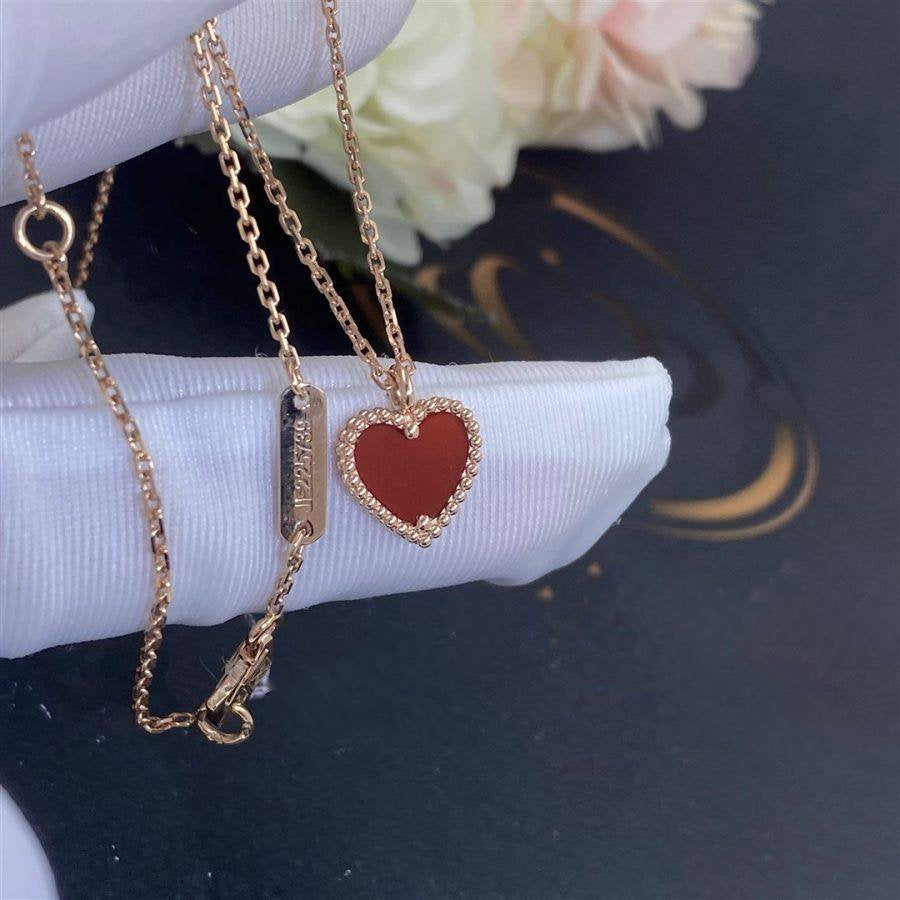 [⭐Spark]SWEET CLOVER CARNELIAN HEART NECKLACE