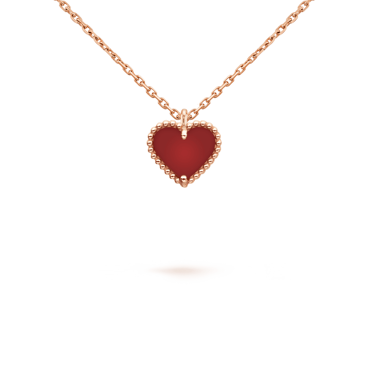 [⭐Spark]SWEET CLOVER CARNELIAN HEART NECKLACE
