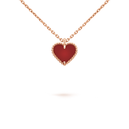 [⭐Spark]SWEET CLOVER CARNELIAN HEART NECKLACE