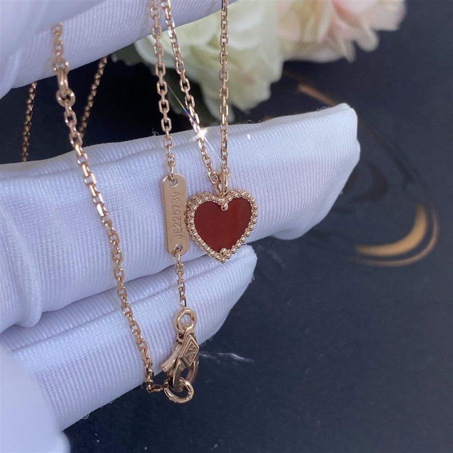 [⭐Spark]SWEET CLOVER CARNELIAN HEART NECKLACE