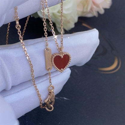 [⭐Spark]SWEET CLOVER CARNELIAN HEART NECKLACE