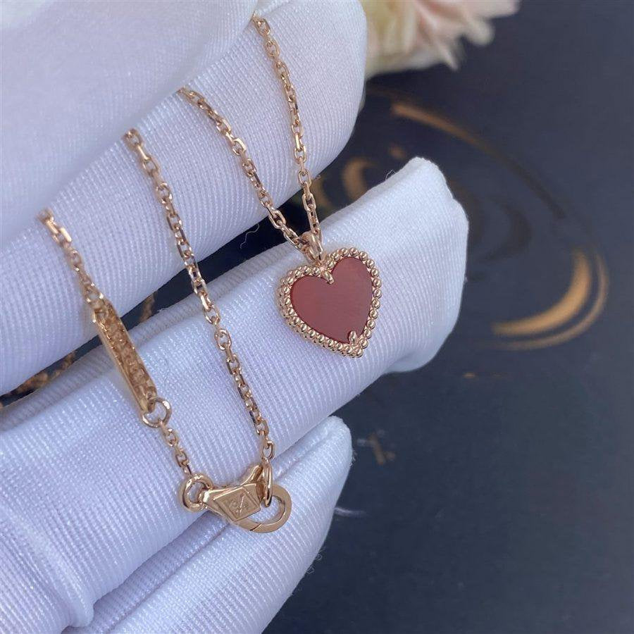 [⭐Spark]SWEET CLOVER CARNELIAN HEART NECKLACE