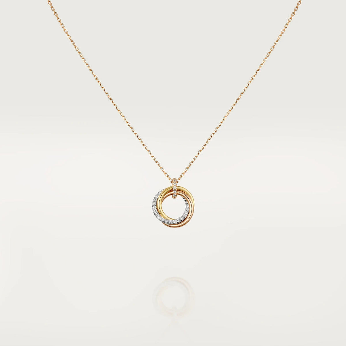 [⭐Spark]TRINITY NECKLACE SILVER GOLD PINK GOLD DIAMONDS