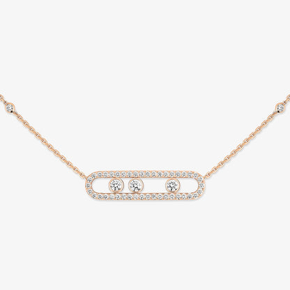 [⭐Spark] Move Pave_ Rose Gold Diamond Necklace