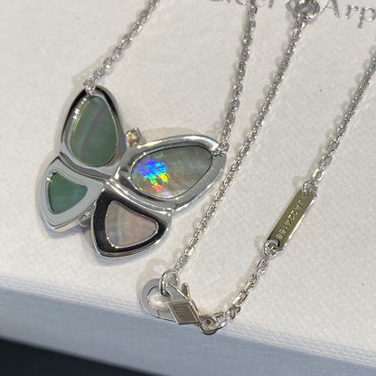 [⭐Spark]LARGE BUTTERFLY SILVER PENDANT DIAMOND NECKLACE