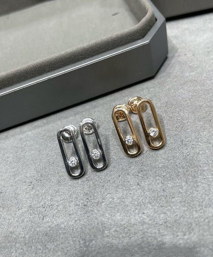 [⭐Spark]MOVE UNO SMALL 1 DIAMOND EARRINGS