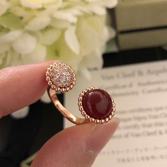[⭐Spark]PERLEE COULEURS DIAMOND ROSE GOLD BETWEEN THE FINGER RING