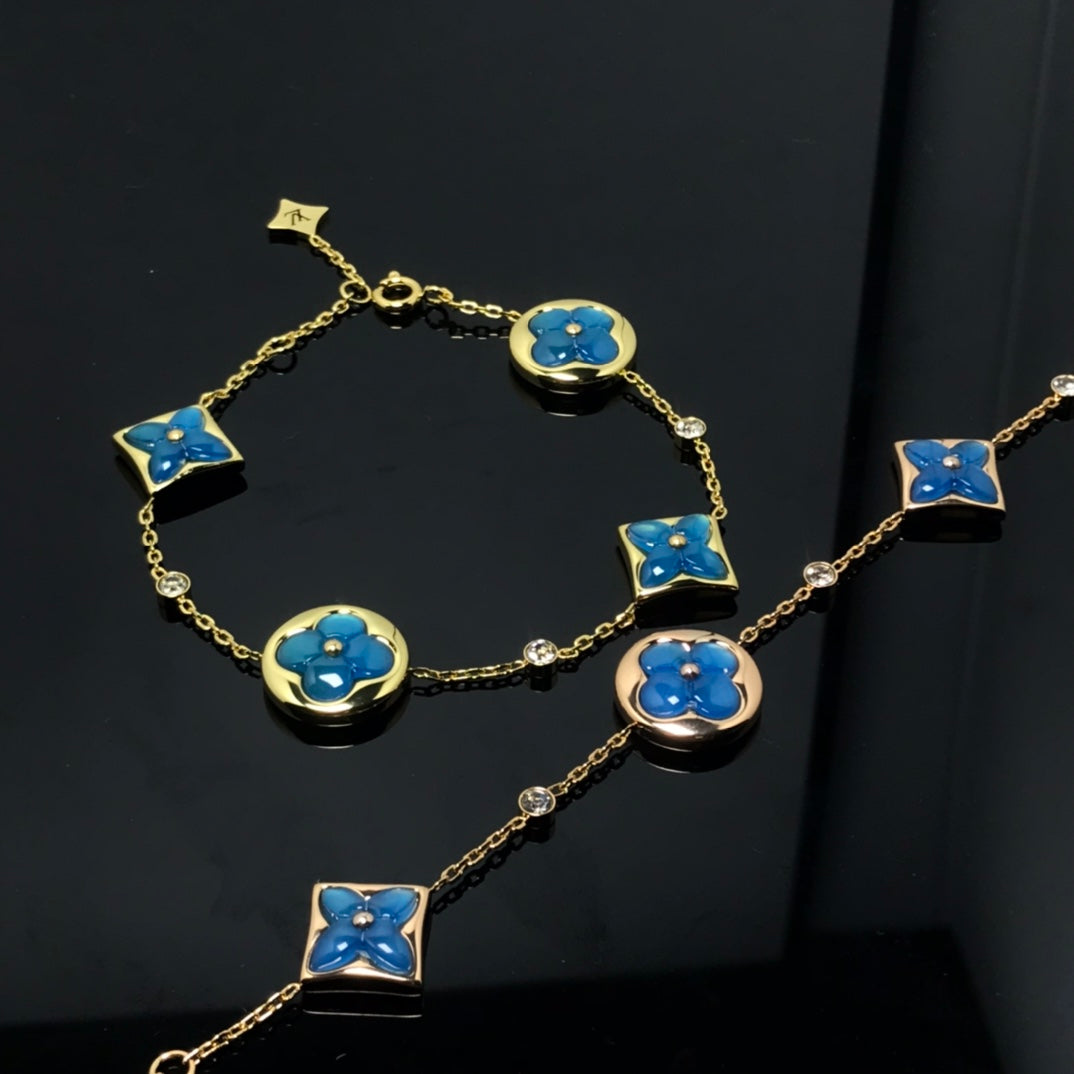 [⭐Spark]STAR AND SUN 4 MOTIF BLUE BRACELET