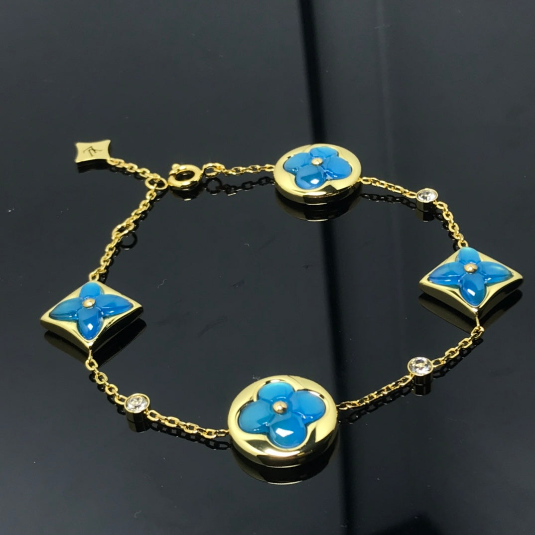 [⭐Spark]STAR AND SUN 4 MOTIF BLUE BRACELET