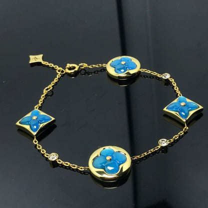 [⭐Spark]STAR AND SUN 4 MOTIF BLUE BRACELET