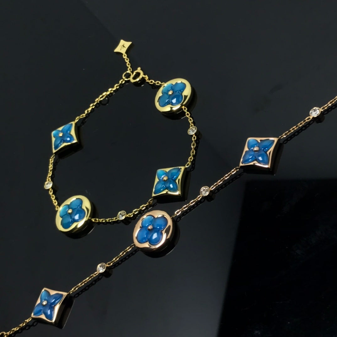 [⭐Spark]STAR AND SUN 4 MOTIF BLUE BRACELET
