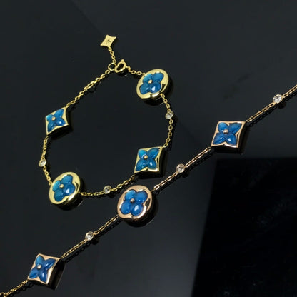 [⭐Spark]STAR AND SUN 4 MOTIF BLUE BRACELET