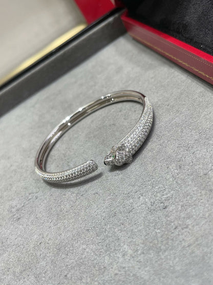 [⭐Spark]PANTHERE FULL DIAMOND OPEN BRACELET