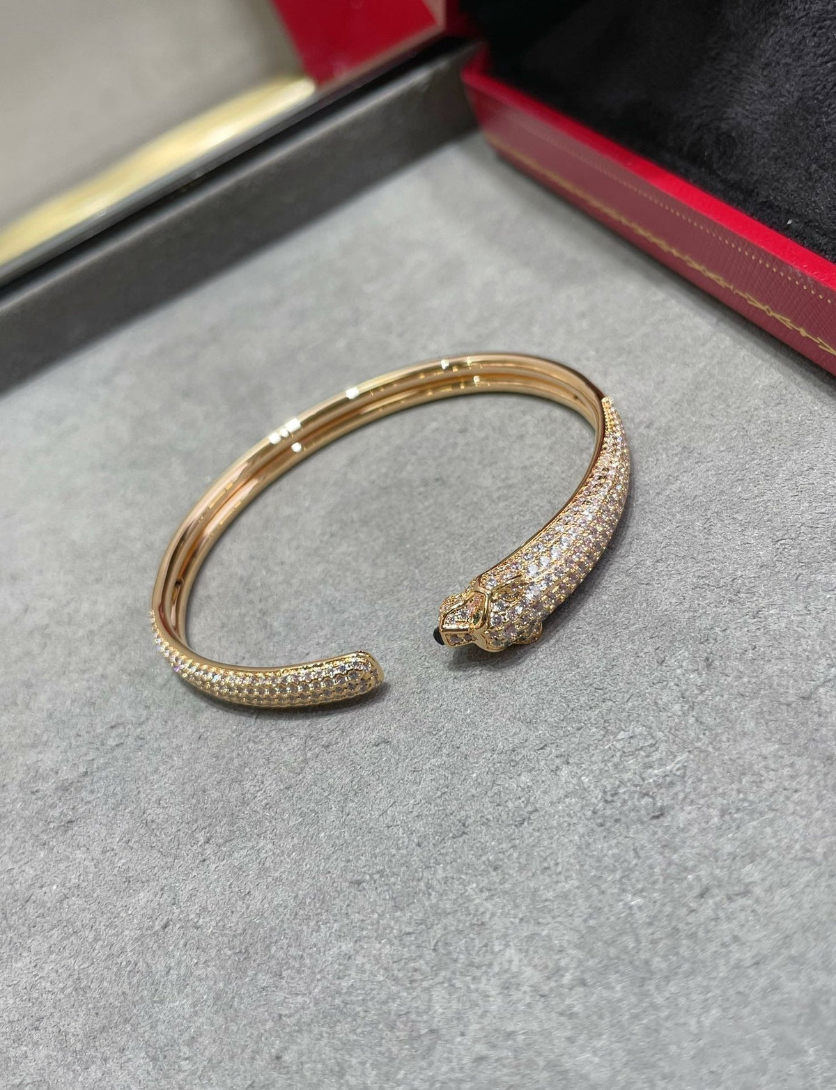 [⭐Spark]PANTHERE FULL DIAMOND OPEN BRACELET