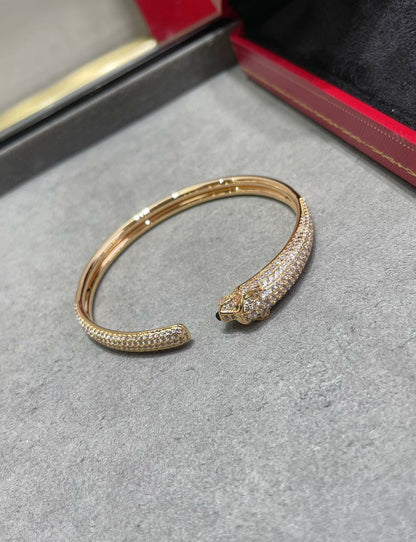 [⭐Spark]PANTHERE FULL DIAMOND OPEN BRACELET