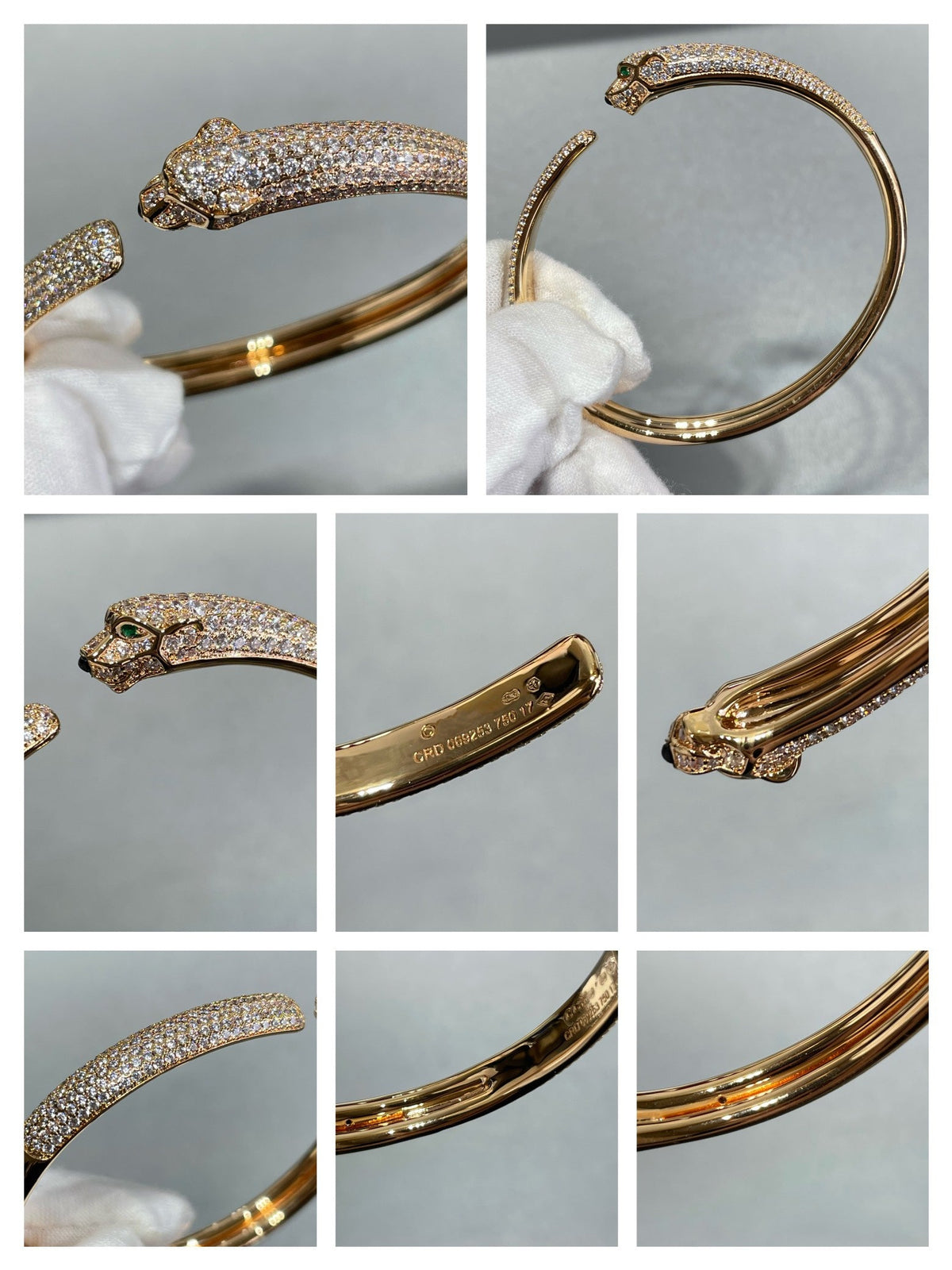 [⭐Spark]PANTHERE FULL DIAMOND OPEN BRACELET