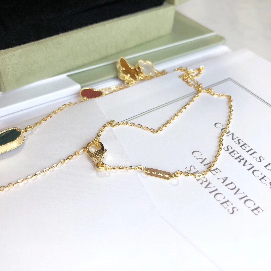 [⭐Spark]LUCKY SPRING 4 MOTIFS ROSE GOLD NECKLACE