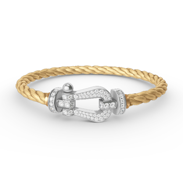 [⭐Spark]FORCE LARGE HORSESHOE FULL DIAMOND BRACELET SILVER