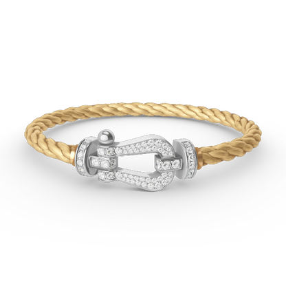 [⭐Spark]FORCE LARGE HORSESHOE FULL DIAMOND BRACELET SILVER