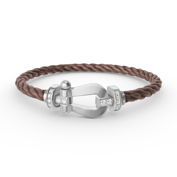 [⭐Spark]FORCE LARGE HORSESHOE HALF DIAMOND BRACELET SILVER