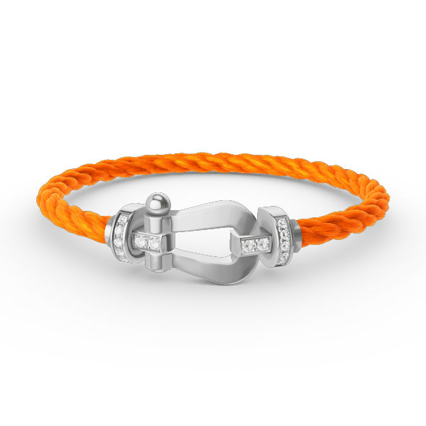 [⭐Spark]FORCE LARGE HORSESHOE HALF DIAMOND BRACELET SILVER