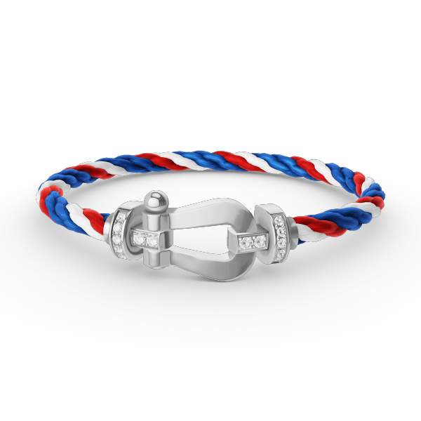 [⭐Spark]FORCE LARGE HORSESHOE HALF DIAMOND BRACELET SILVER