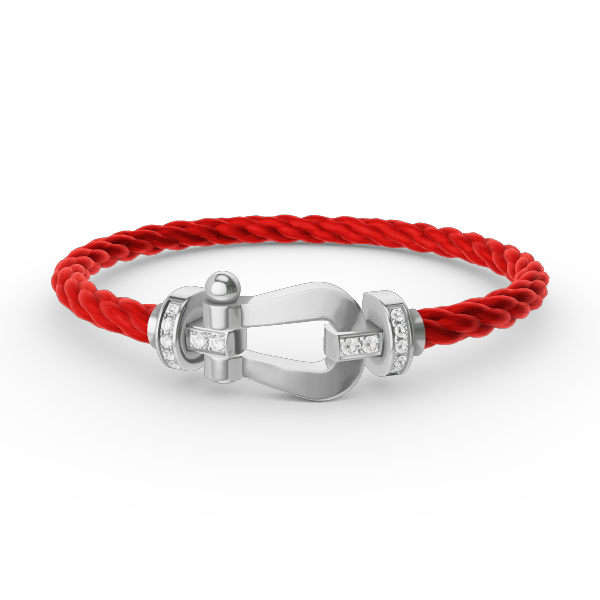 [⭐Spark]FORCE LARGE HORSESHOE HALF DIAMOND BRACELET SILVER