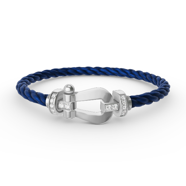 [⭐Spark]FORCE LARGE HORSESHOE HALF DIAMOND BRACELET SILVER