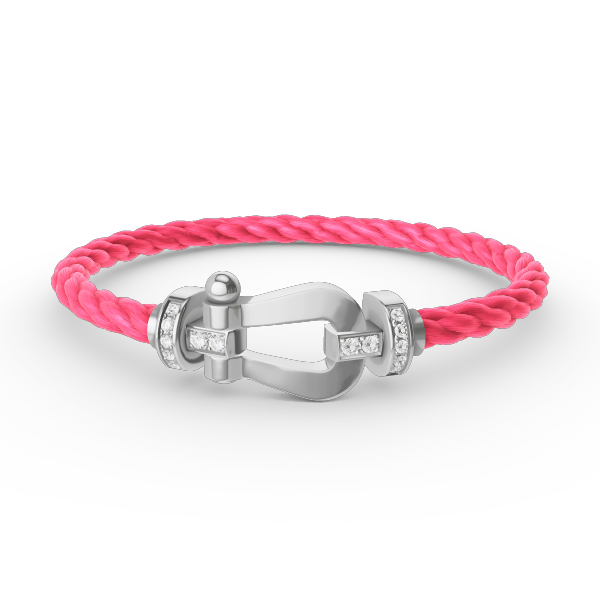 [⭐Spark]FORCE LARGE HORSESHOE HALF DIAMOND BRACELET SILVER