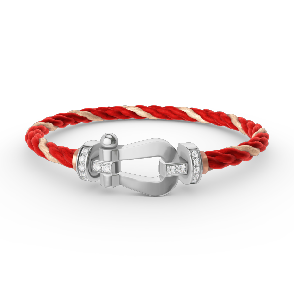 [⭐Spark]FORCE LARGE HORSESHOE HALF DIAMOND BRACELET SILVER