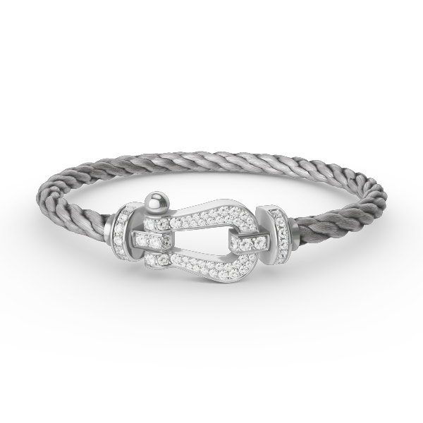 [⭐Spark]FORCE LARGE HORSESHOE FULL DIAMOND BRACELET SILVER