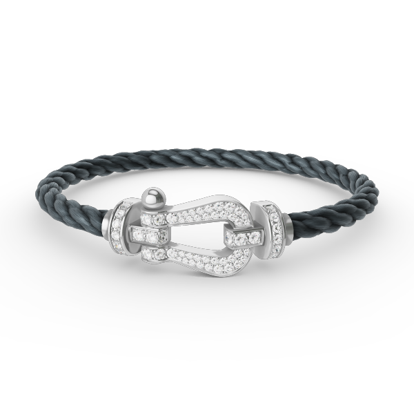 [⭐Spark]FORCE LARGE HORSESHOE FULL DIAMOND BRACELET SILVER
