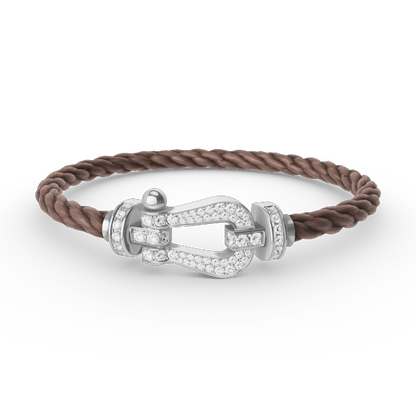 [⭐Spark]FORCE LARGE HORSESHOE FULL DIAMOND BRACELET SILVER