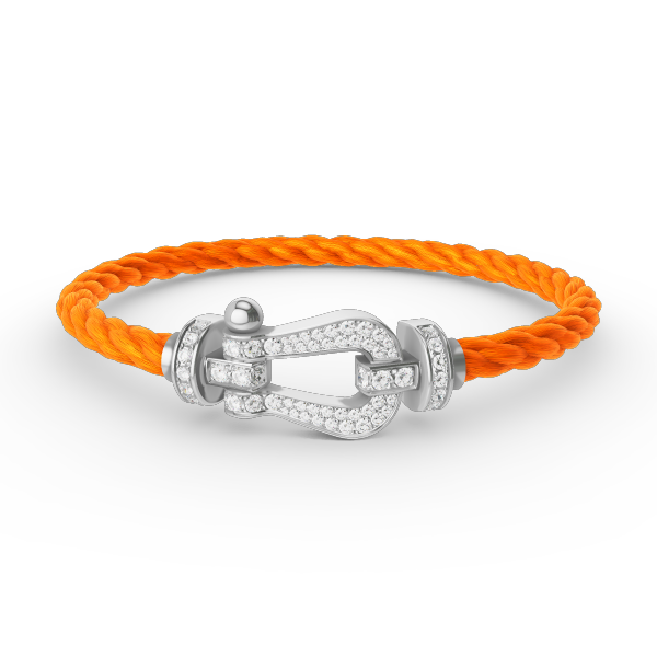 [⭐Spark]FORCE LARGE HORSESHOE FULL DIAMOND BRACELET SILVER