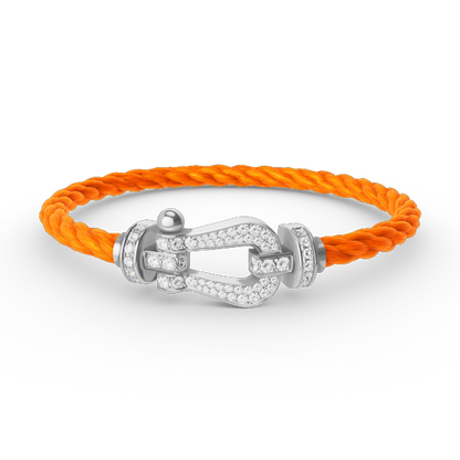 [⭐Spark]FORCE LARGE HORSESHOE FULL DIAMOND BRACELET SILVER