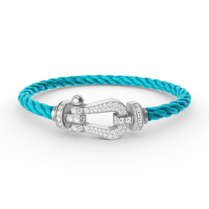 [⭐Spark]FORCE LARGE HORSESHOE FULL DIAMOND BRACELET SILVER