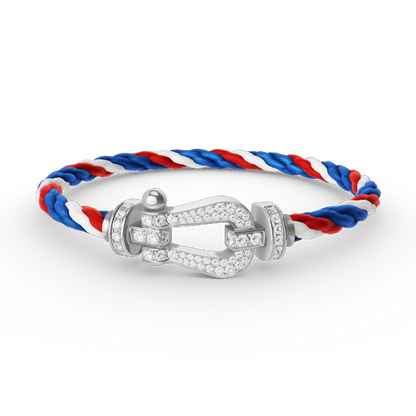 [⭐Spark]FORCE LARGE HORSESHOE FULL DIAMOND BRACELET SILVER