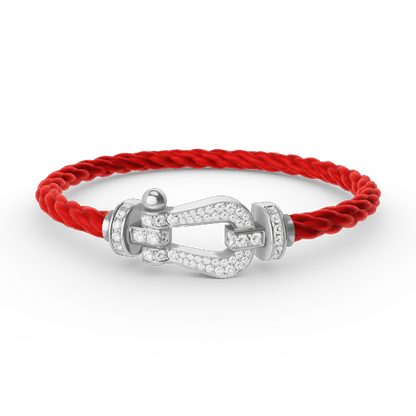 [⭐Spark]FORCE LARGE HORSESHOE FULL DIAMOND BRACELET SILVER