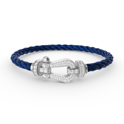 [⭐Spark]FORCE LARGE HORSESHOE FULL DIAMOND BRACELET SILVER