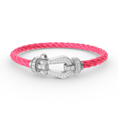 [⭐Spark]FORCE LARGE HORSESHOE FULL DIAMOND BRACELET SILVER