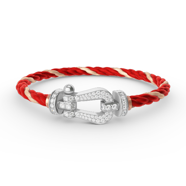 [⭐Spark]FORCE LARGE HORSESHOE FULL DIAMOND BRACELET SILVER
